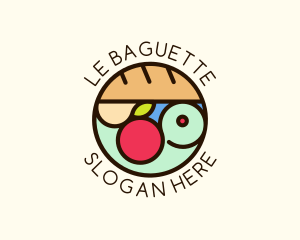 Baguette - Bread Fruit Grocery logo design