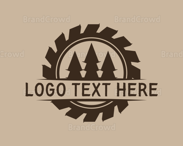 Timber Logging Saw Logo