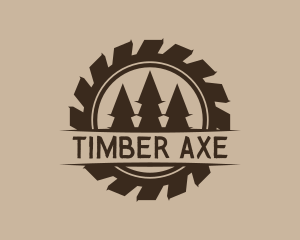 Timber Logging Saw logo design