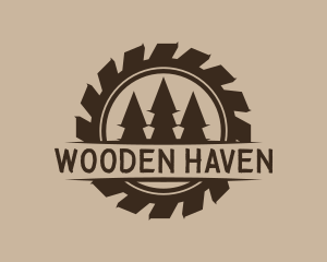 Log - Timber Logging Saw logo design