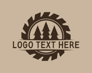 Log - Timber Logging Saw logo design