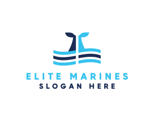 Marine Whale Tail logo design