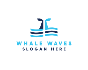 Whale - Marine Whale Tail logo design