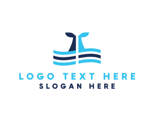 Lazy - Marine Whale Tail logo design