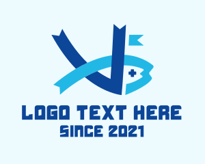Marine Animal - Minimalist Ribbon Fish logo design