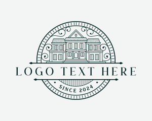 Badge - House Real Estate Mansion logo design