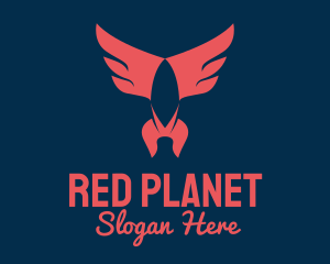 Red Winged Rocket logo design