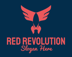 Red Winged Rocket logo design