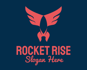 Red Winged Rocket logo design