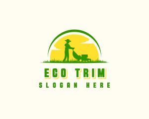 Lawn Mower Gardener logo design