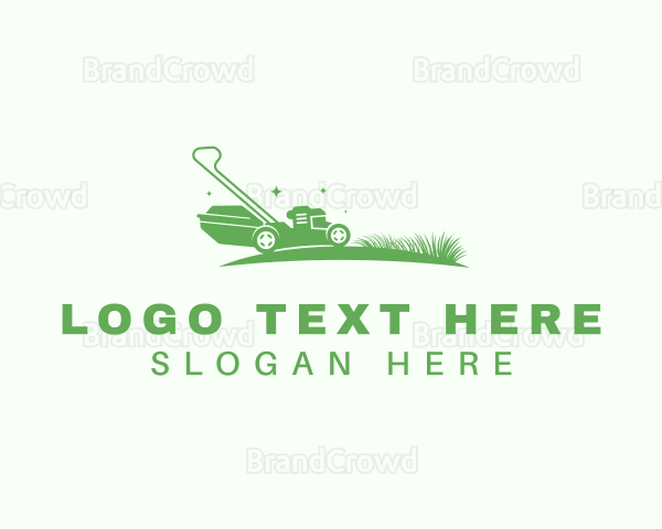 Grass Lawn Mower Logo