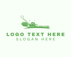 Grass Lawn Mower Logo