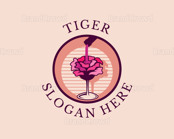 Rose Wine Champagne Logo