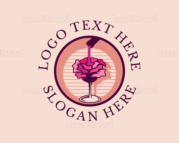 Rose Wine Champagne Logo