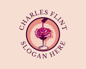 Rose Wine Champagne Logo