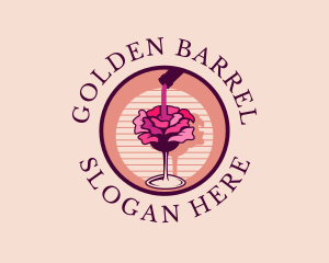 Rose Wine Champagne logo design