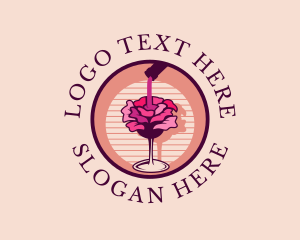 Rose Wine Champagne Logo