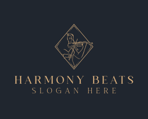 Instrumental - Woman Violin Musician logo design