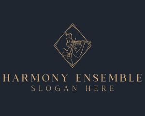 Ensemble - Woman Violin Musician logo design