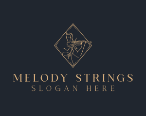 Violin - Woman Violin Musician logo design