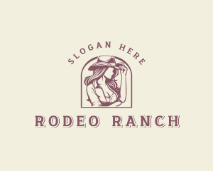 Western Cowgirl Woman logo design