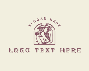 Restaurant - Western Cowgirl Woman logo design
