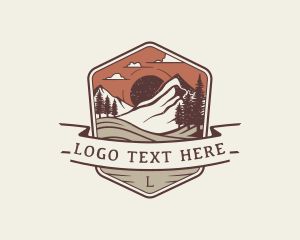 Hiker - Mountain Camping Adventure logo design