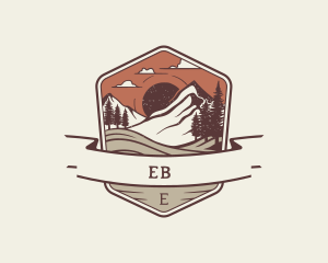 Pine Tree - Mountain Camping Adventure logo design