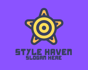 Sharp - Target Star Shield logo design
