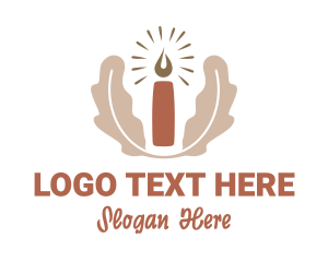 Memorial - Leaf Wax Candle logo design
