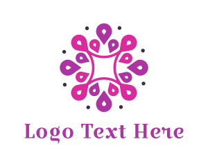Aesthetic - Magenta Floral Pattern logo design