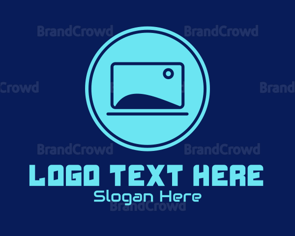 Blue Laptop Gadget Logo