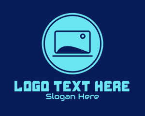 Cyber Space - Blue Laptop Gadget logo design