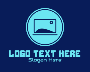 Blue Laptop Gadget  Logo