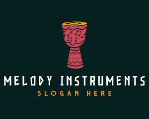 Instruments - Djembe Music Notes logo design