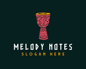 Notes - Djembe Music Notes logo design
