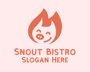 Snout - Happy Pink Piglet logo design