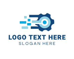 Cog - Pixelated Modern Cog logo design