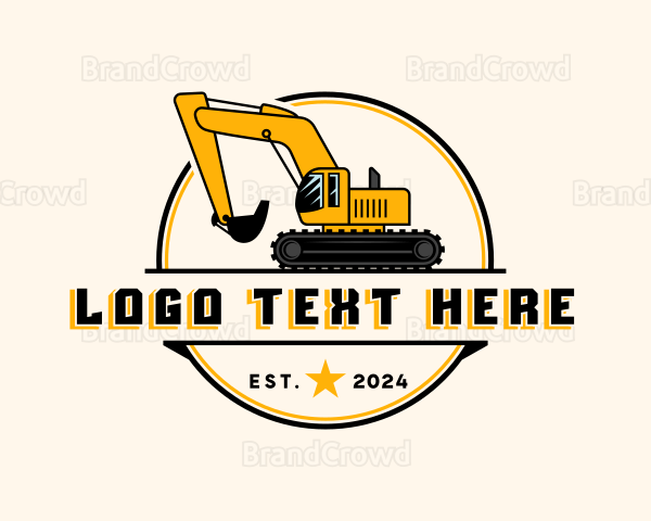 Backhoe Excavator Machinery Logo