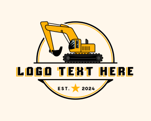 Contractor - Backhoe Excavator Machinery logo design