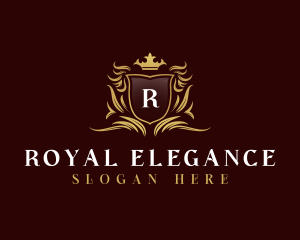 Elegant Crown Shield logo design