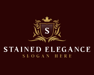 Elegant Crown Shield logo design