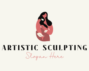 Natural Nude Woman  logo design