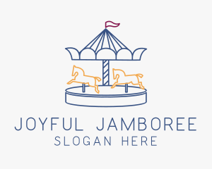 Carnival - Horse Carousel Amusement Park logo design