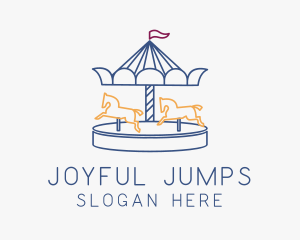 Amusement - Horse Carousel Amusement Park logo design