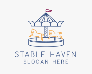 Horse - Horse Carousel Amusement Park logo design