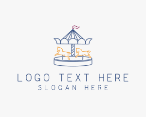 Recreation - Horse Carousel Amusement Park logo design