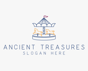 Horse Carousel Amusement Park logo design