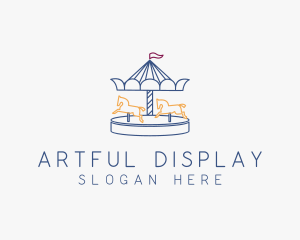 Horse Carousel Amusement Park logo design