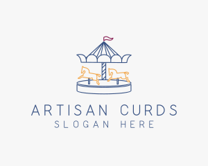 Horse Carousel Amusement Park logo design